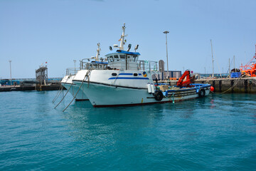 Ships in Los Cristianos port, Tenerife, Spain