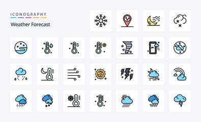 25 Weather Line Filled Style icon pack