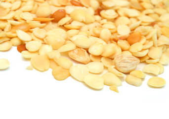 Almonds isolated on white background