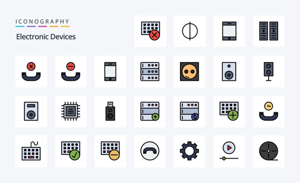25 Devices Line Filled Style icon pack
