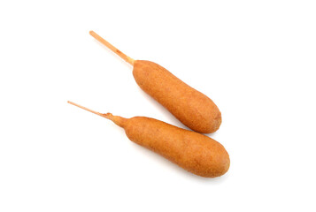 Organic CornDog on white background