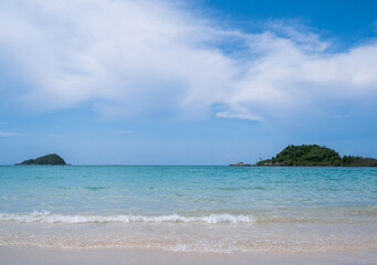 Beautiful Landscape viewpoint for design postcard and calendar  tropical rock beach front view sea...