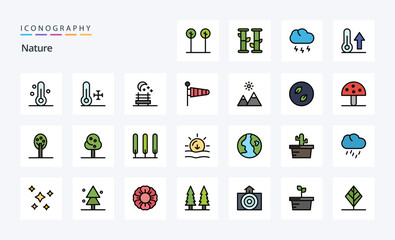 25 Nature Line Filled Style icon pack