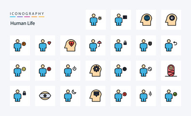 25 Human Line Filled Style icon pack