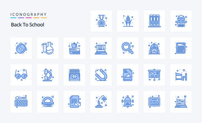 25 Back To School Blue icon pack