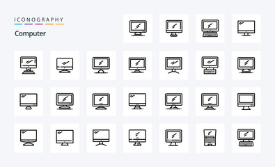 25 Computer Line icon pack