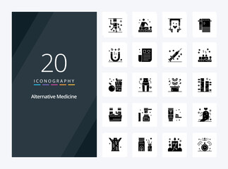 Fototapeta na wymiar 20 Alternative Medicine Solid Glyph icon for presentation