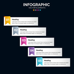 5 Option Infographics diagram annual report web design Business concept steps or processes