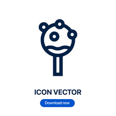 Cake Pop icon vector. Linear style sign for mobile concept and web design. Cake Pop symbol illustration. Pixel vector graphics - Vector.