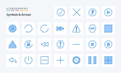 25 Symbols  Arrows Blue icon pack