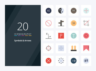 20 Symbols  Arrows Flat Color icon for presentation