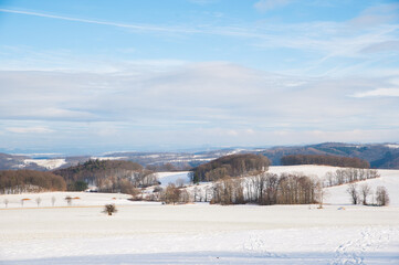 Fototapeta na wymiar winter landscape with snow in germany