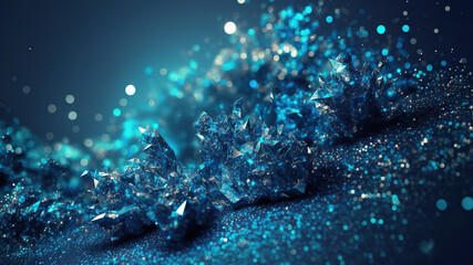 Fototapeta premium blue glitter texture abstract background, Bokeh Background, Futuristic digital background for business Science and technology