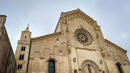 Fototapeta na wymiar Roman Catholic Matera Cathedral of Santa Maria della Bruna and Saint Eustachio in Matera in Basilicata in southern Italy