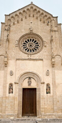 Fototapeta na wymiar Facade of Roman Catholic Matera Cathedral of Santa Maria della Bruna and Saint Eustachio in Matera in Basilicata in southern Italy