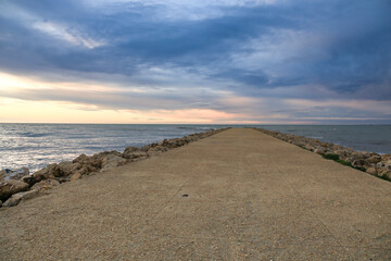 Beautiful beach in Santa Pola at sunrise