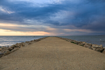 Beautiful beach in Santa Pola at sunrise