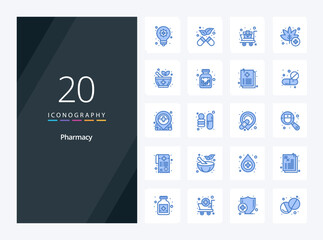 20 Pharmacy Blue Color icon for presentation