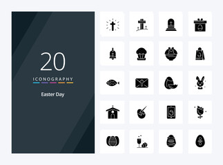 20 Easter Solid Glyph icon for presentation