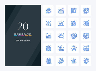 20 Sauna Blue Color icon for presentation