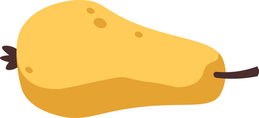 Yellow pear flat icon Balanced nutrition Tasty lunch snack