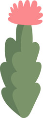 Cactus with flower flat icon Terrarium for plants