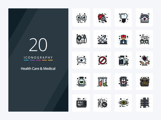 20 Health Care And Medical line Filled icon for presentation