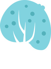 Winter tree with branches flat icon Snowy weather