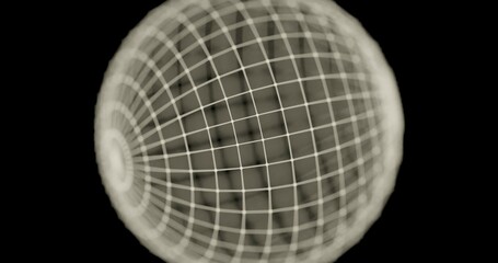 3d sphere wireframe with depth of field