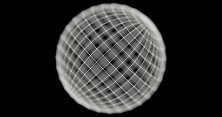 3d sphere wireframe with depth of field