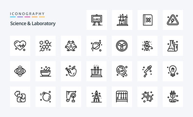 25 Science Line icon pack