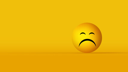 bright yellow smiley in the form of a ball on a yellow background