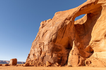 Fototapeta premium Monument Valley Rock formations. Suns Eye and Moccasin Arch