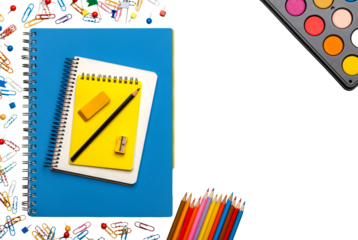 Beautiful colored stationery school supplies