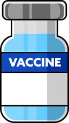 Cartoon Bottle Vaccine. Hand Drawn Illustration Isolated On Transparent Background
