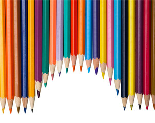 Many different colorful pencils collection