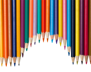 Many different colorful pencils collection