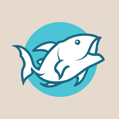 Simple logo of a fish. Emblem for a fishing company or sailing organization