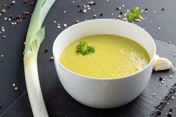 Leek Soup (fresh made) in a bowl
