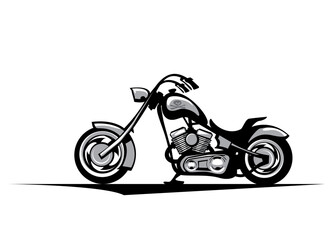 Fototapeta na wymiar Bikers vehicle. motorcycle. stylish motorbike, left side. Vector image for prints, poster and illustrations.