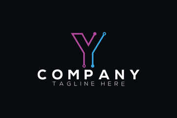 Modern letter Y logo design template. Business technology and technology logo design.