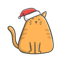cat with santa claus hat