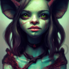 Fantastic creature portrait illustration