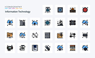 25 Information Technology Line Filled Style icon pack