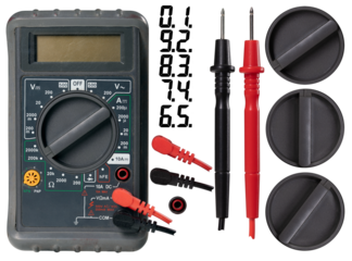 Electrical multimeter for electrical measurements in various parameters. Isolated background.