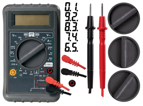 Electrical multimeter for electrical measurements in various parameters. Isolated background.