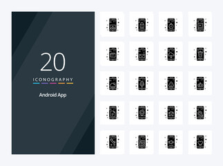 20 Android App Solid Glyph icon for presentation