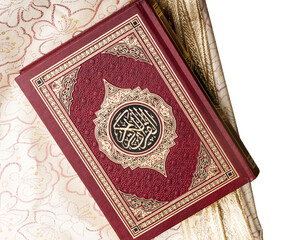 Muslim prayer books on muslim tablecloth