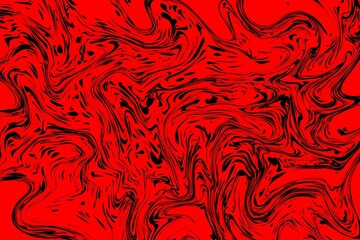Black marbled or liquid background texture with red traces