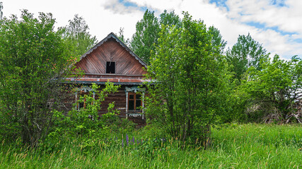 Obraz premium destroyed village houses
